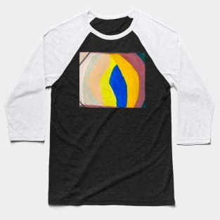 Unique Colourful Shapes With Black Stripes Four Coloured Corners Baseball T-Shirt